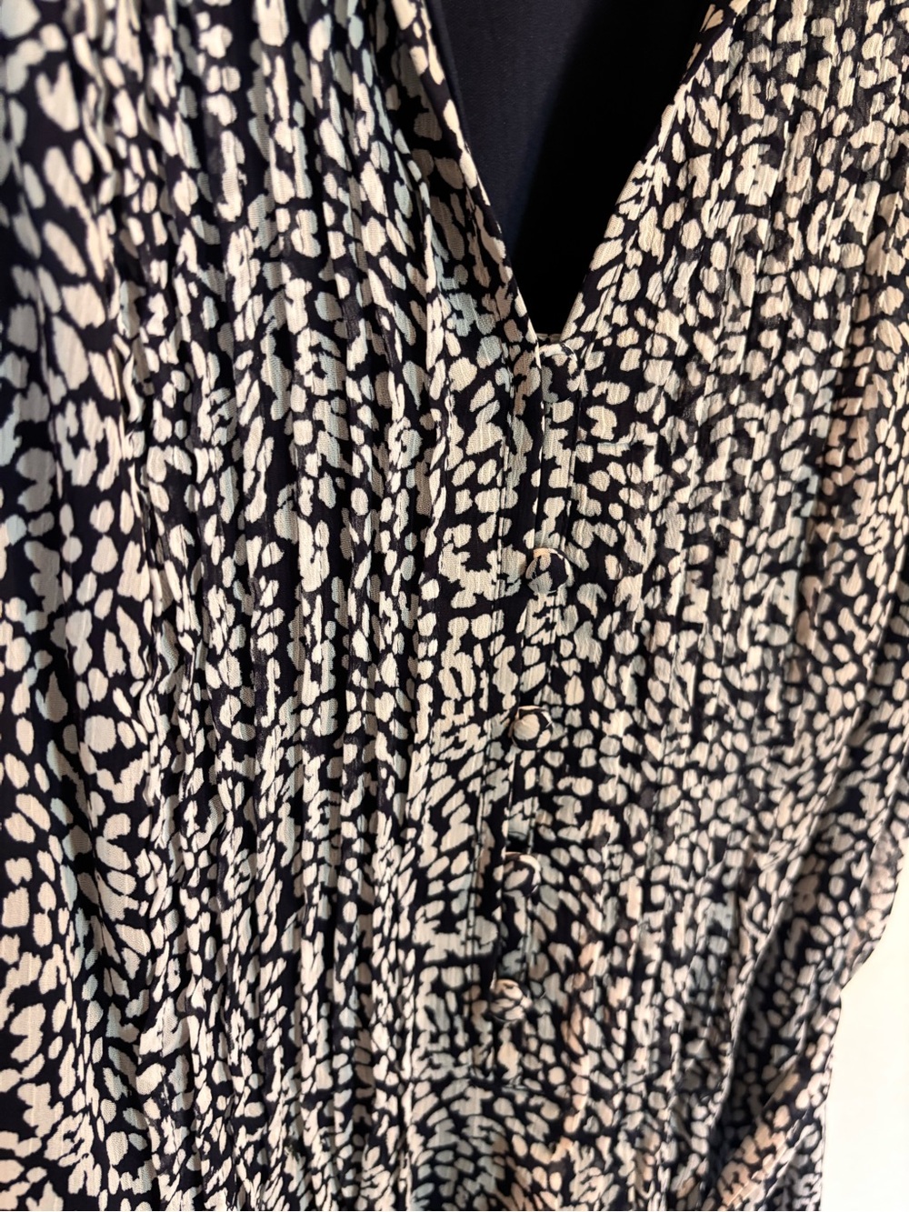 MSK Navy and White Printed Short-Sleeve Tie-Waist Midi Dress - Picture 3 of 9